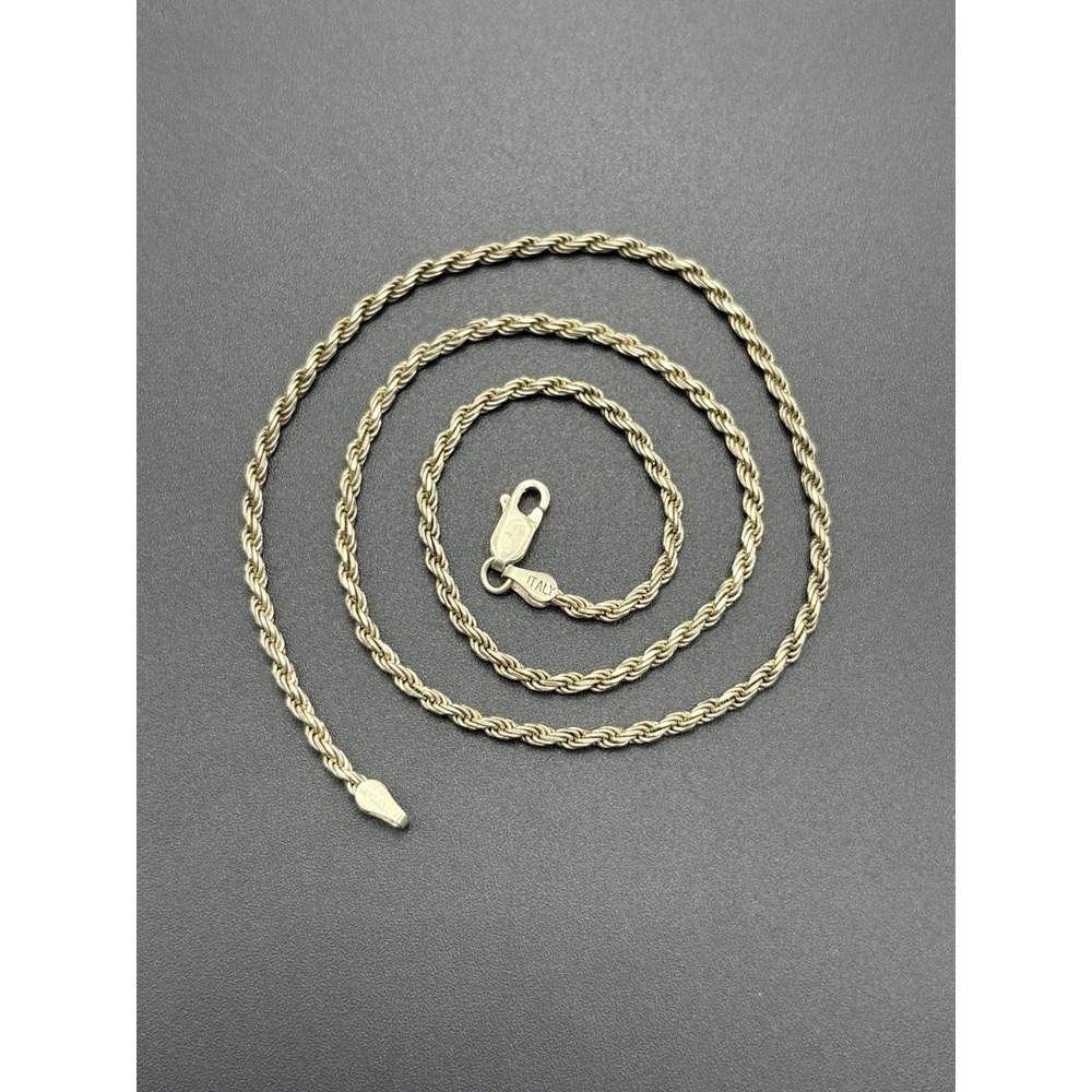 Sterling Silver Diamond Cut Rope Chain 2.20MM 10 Grams E26
